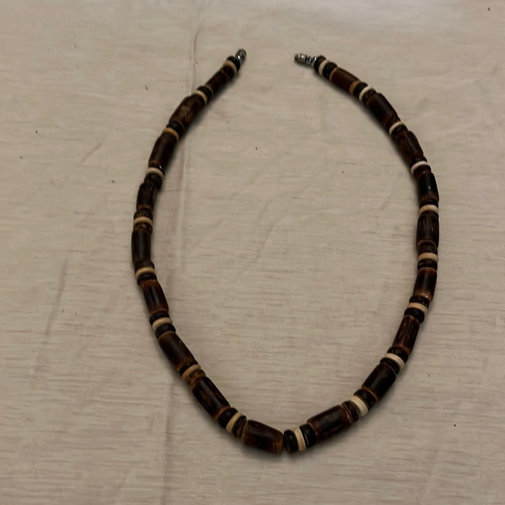 Brown and Black beaded necklace, unisex